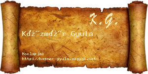 Kázmér Gyula névjegykártya
